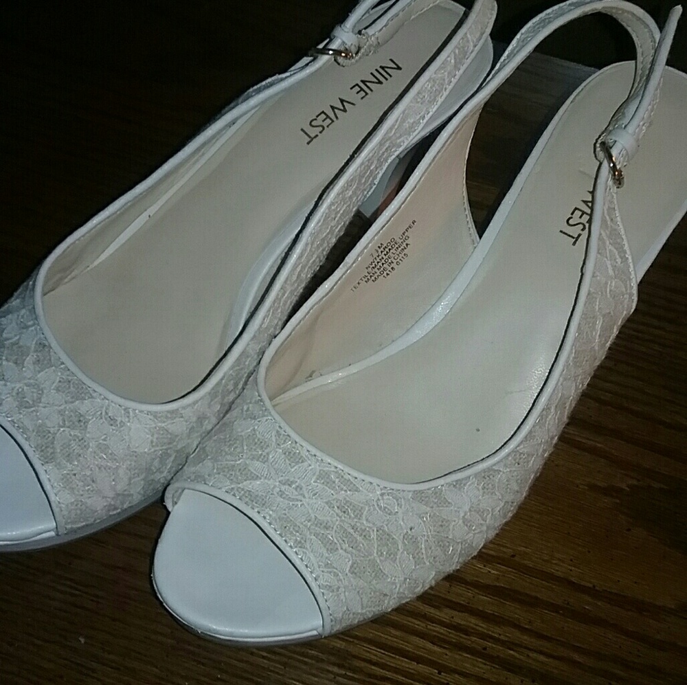 White Lace 3in heels Nine West